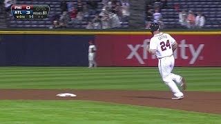 PHIATL Gattis homers on first hit while dad watches [upl. by Babbie]