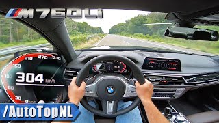 2021 BMW M760Li V12 on AUTOBAHN NO SPEED LIMIT by AutoTopNL [upl. by Nonaihr]