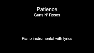 Patience  Guns N Roses PIANO KARAOKE [upl. by Isacco395]