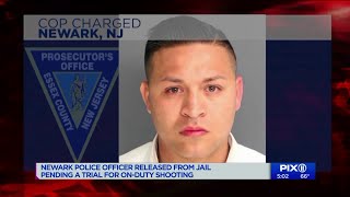 Newark police officer released from jail pending trial for onduty fatal shooting [upl. by Akenet]