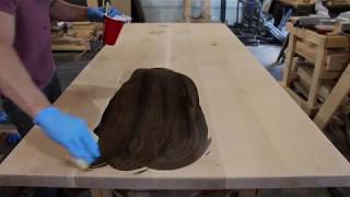 How I apply Rubio Monocoat Oil Plus 2C Black to a QS white oak table [upl. by Maybelle814]