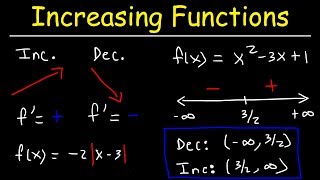 Increasing and Decreasing Functions  Calculus [upl. by Eissert]