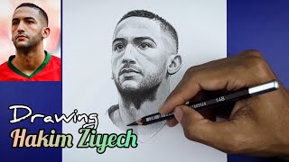 Drawing Hakim Ziyech from Chelsea FC [upl. by Kalam513]