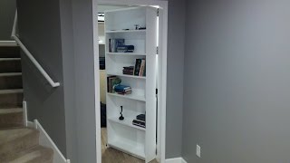 Secret door room Bookcase  door Safe Gun storage [upl. by Asare]