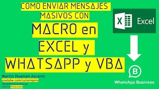 Como enviar mensajes masivo con macro en excel a whatsapp con vba [upl. by Eiluj]