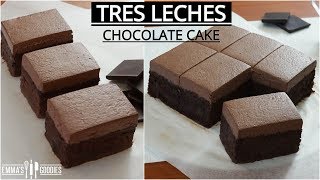 Tres Leches CHOCOLATE CAKE recipe  Pastel Tres Leches de Chocolate  Chocolate 3 Milk Cake [upl. by Acinat]