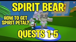 Spirit Bear Quests 15  How To Get Spirit Petal  Bee Swarm Simulator [upl. by Anigar]