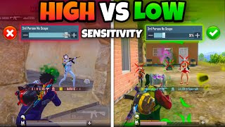 LOW VS HIGH SENSITIVITY IN CLOSE RANGE🔥BGMIPUBGM Tips amp Tricks [upl. by Liagibba]