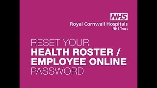 How to reset your HealthRosterEmployee Online Password [upl. by Ileray738]