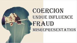 Coercion Undue Influence Fraud Misrepresentation  Indian Contract Act 1872  Law Guru [upl. by Skelly]