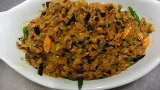 Aubergine Bhaji Recipe Indian Restaurant Cooking [upl. by Trebled]