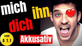 German Personal Pronouns in Akkusativ with Examples  mich me dich you  YourGermanTeacher [upl. by Liberati998]