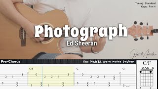 Photograph  Ed Sheeran  Fingerstyle Guitar  TAB  Chords  Lyrics [upl. by Eninahs]