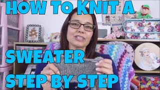 How to Knit a Sweater for Beginners Step by Step 1 [upl. by Cristionna]