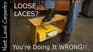 How to Tie Workboot Laces so they STAY Tied [upl. by Annert785]