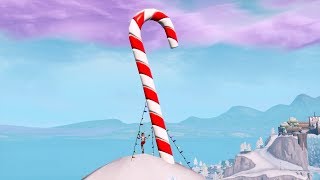 Fortnite Battle Royale  All Giant Candy Cane Locations 14 Days of Fortnite Challenges [upl. by Clarie]