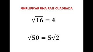 Simplificar una raíz cuadrada [upl. by Paulo]