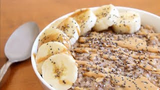 Peanut Butter Banana Oatmeal  Breakfast Recipe [upl. by Nit]