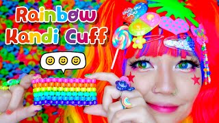 How To Rainbow Kandi Cuff Even Peyote Pattern 🌈 [upl. by Atined]