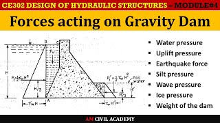 DHS Module4 Part02  Forces acting on Gravity dams [upl. by Koblick]