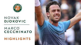 Novak Djokovic vs Marco Cecchinato  Quarterfinals Highlights I RolandGarros 2018 [upl. by Steffie]