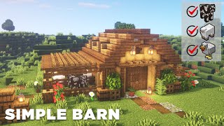 Minecraft  Barn Tutorial  How to Build a Simple Barn [upl. by Brandy]