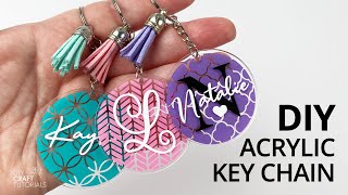 ACRYLIC KEYCHAIN TUTORIAL DIY  Vinyl on Acrylic Keychains  DIY Craft Tutorials [upl. by Bogart229]