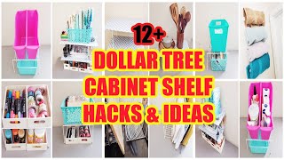 12 EASY DOLLAR TREE CABINET SHELF HACKS amp IDEAS [upl. by Jentoft]