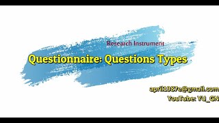 Type of Questions within a Questionnaires [upl. by Liakim]