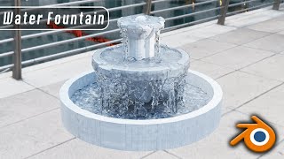 Working Water Fountain With Blender 292 Liquid Simulation [upl. by Hailed]