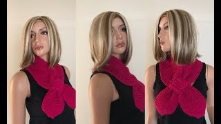 How to Knit a Garter Stitch Bow Tie Scarf Pattern 600│by ThePatternFamily [upl. by Dee]