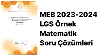 MEB 20232024 LGS ÖRNEK MATEMATİK SORULARI [upl. by Donnenfeld259]