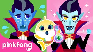 Welcome to the Shark Familys Salon Monster Makeover  Baby Shark Halloween Play  Pinkfong [upl. by Aimit]