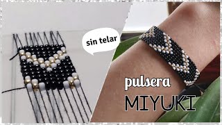 Pulsera Miyuki de mostacillas  sin Telar  Diy Cute [upl. by Hendricks]