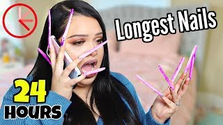 24 hour challenge with the Longest Nails Ever [upl. by Anirb]