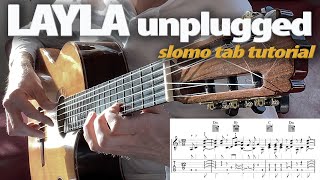 LAYLA guitar lesson tabs SLOW MOTION tutorial 1 [upl. by Nihcas]