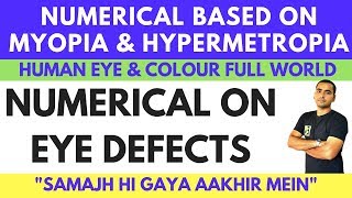 NUMERICAL PROBLEM BASED ON HUMAN EYE  MYOPIA AND HYPERMETROPIA [upl. by Yssac]