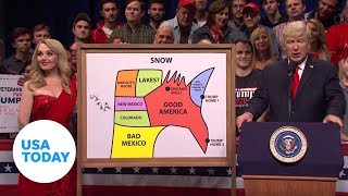 SNL jabs Trump supporters as Alec Baldwin returns  USA TODAY [upl. by Ened]