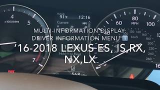 Lexus Dashboard Display  How to Change the Screens and Information [upl. by Huxley]