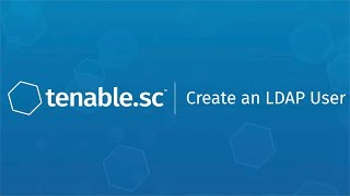 Create an LDAP User in Tenablesc [upl. by Bravin779]