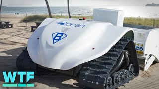 Meet the fully electric robot cleaning beaches 🌴 [upl. by Dlarej551]