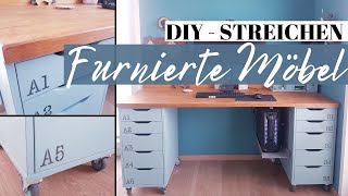 Furnierte Möbel streichen mit Kreidefarbe  IKEA Hack [upl. by Ahsikrats]