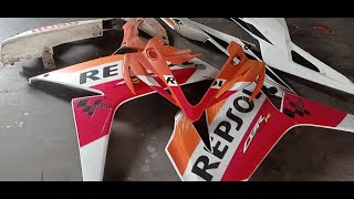 ভাঙ্গা চুরা CBR REPSOL প্লাস্টিক কিট মেরামতRepair broken CBR REPSOL plastic kit [upl. by Hogg]