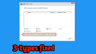 How To Fix  We Couldnt Find Any DrivesTo Get a Storage Driver Click Load Driver  Windows 10 [upl. by Saitam860]