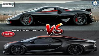 Bugatti Chiron VS SSC Tuatara  World Record  Fastest car in the world [upl. by Binetta452]