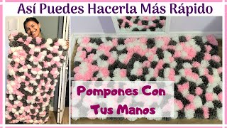 ALFOMBRA DE POMPONES De Lana  Hecha Con Las Manos [upl. by Wrennie]