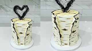 Cake decorating tutorials  buttercream birch FAULT LINE CAKE  Sugarella Sweets [upl. by Losse872]