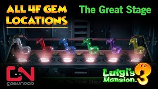 Luigis Mansion 3 All 4F Gem Locations  The Great Stage Gems [upl. by Slen]