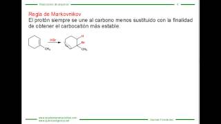 Adición de HCl HBr HI a alquenos  Regla de Markovnikov [upl. by Yumuk]