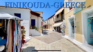 🇬🇷 Finikounda a village in the Peloponnese Greece walking tour HDR 4K [upl. by Martinic]